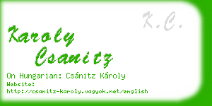 karoly csanitz business card